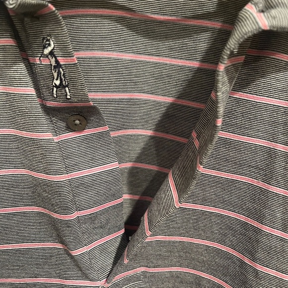 Bobby Jones Mens L Gray and Pink Polo Shirt with Classic Stripes. 100% cotton. - Picture 2 of 4